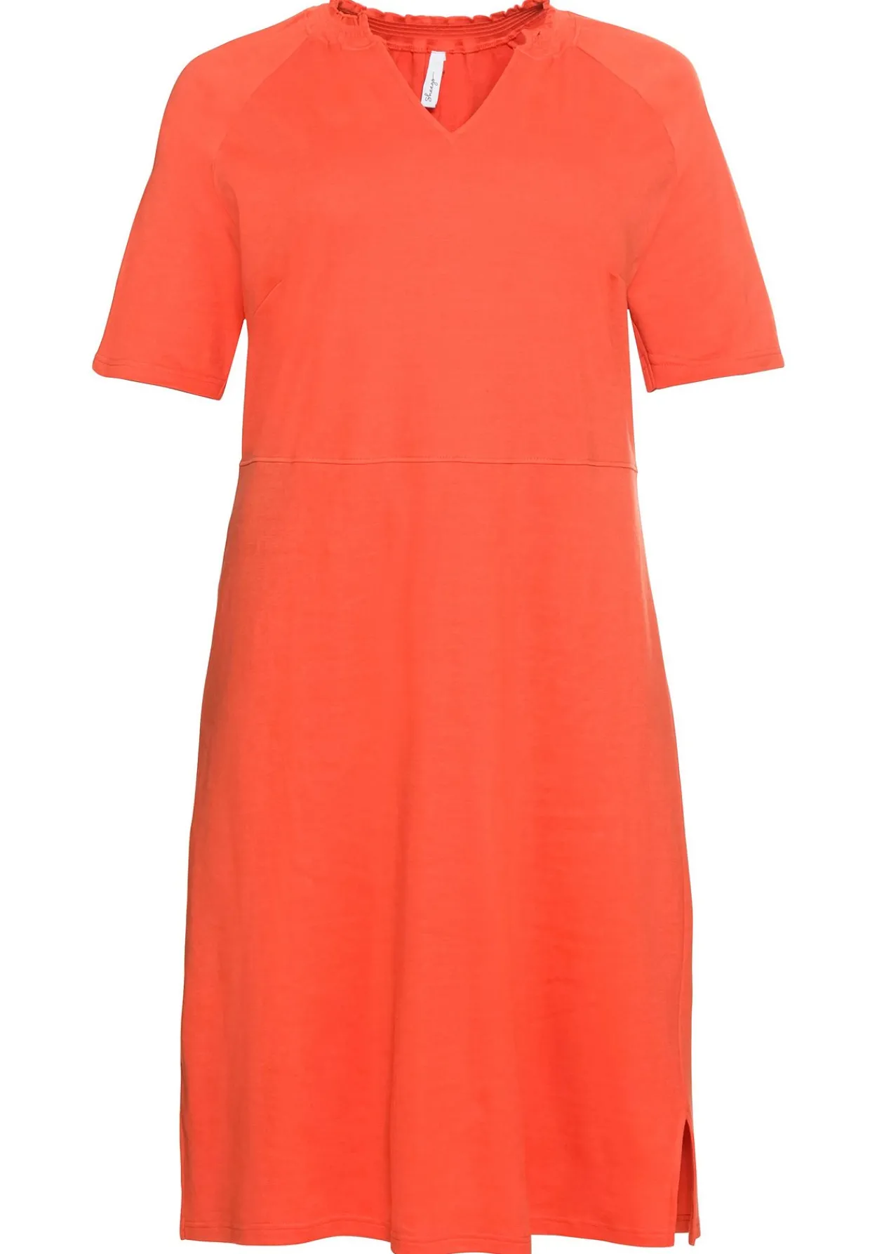 Shirtkleid mit gesmoktem V-Ausschnitt<sheego New