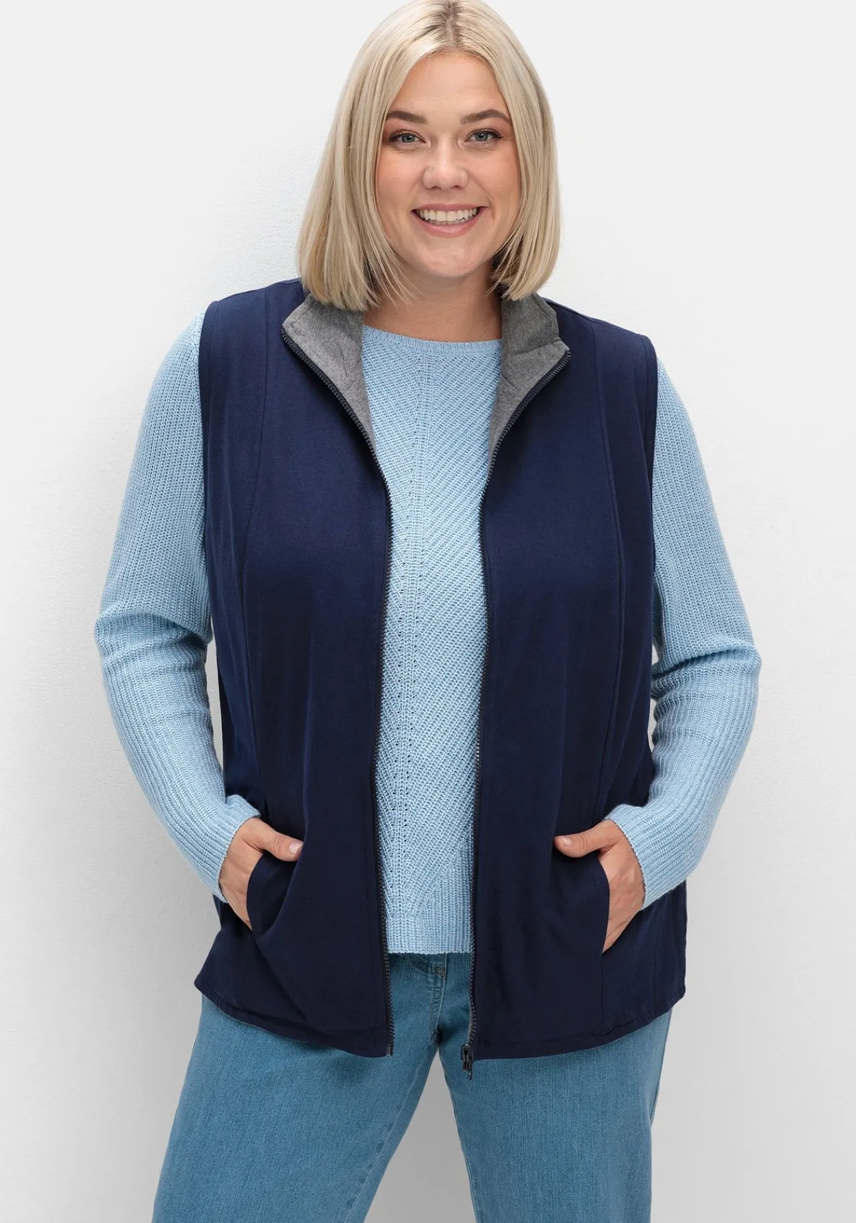 Shirtweste zum Wenden, mit Umlegekragen<sheego Discount