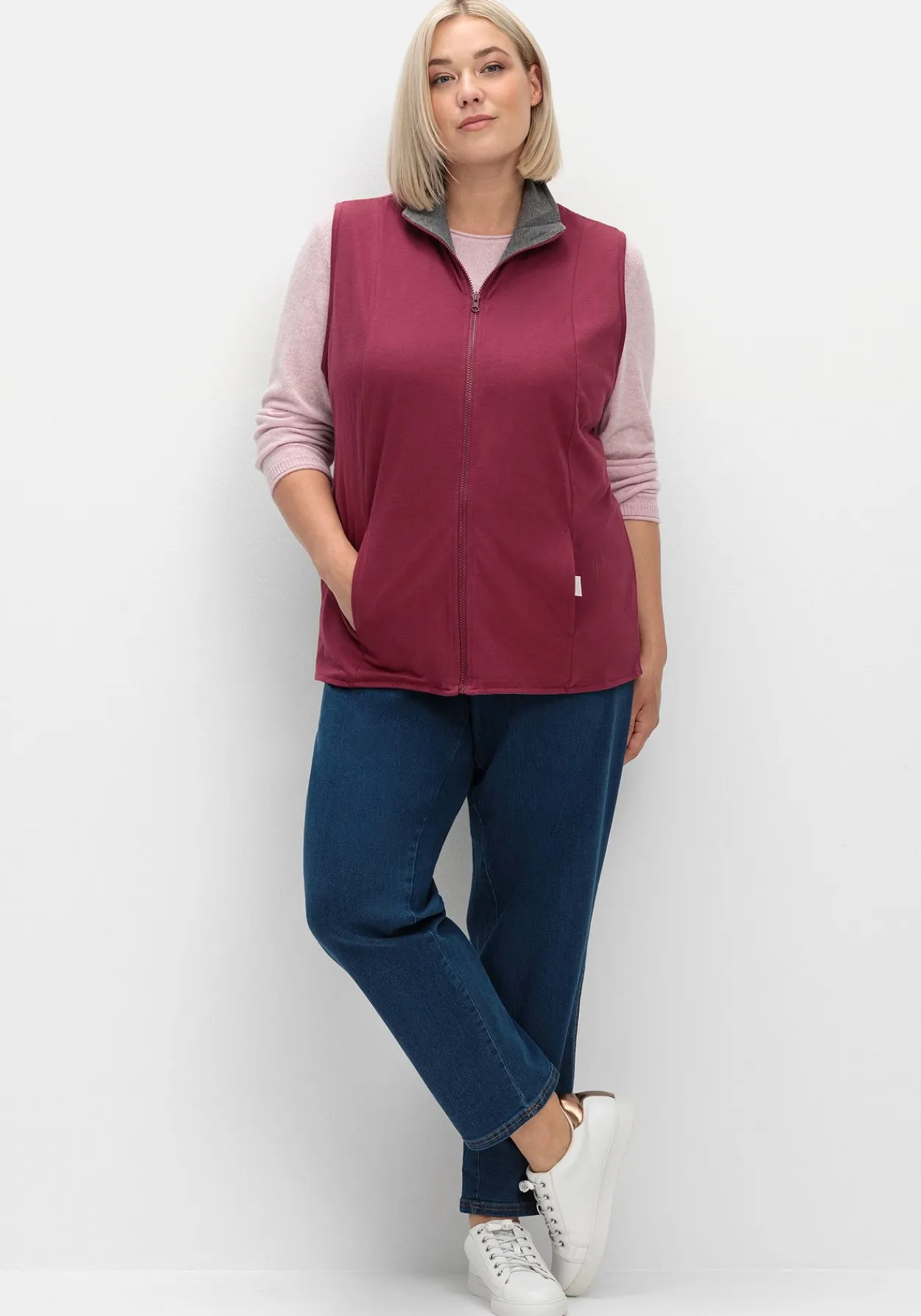 Shirtweste zum Wenden, mit Umlegekragen<sheego Fashion