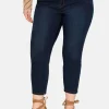 Skinny Jeans in 7/8-Länge, mit Stickerei vorn<sheego New
