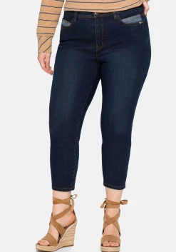 Skinny Jeans in 7/8-Länge, mit Stickerei vorn<sheego New