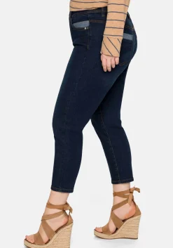 Skinny Jeans in 7/8-Länge, mit Stickerei vorn<sheego New