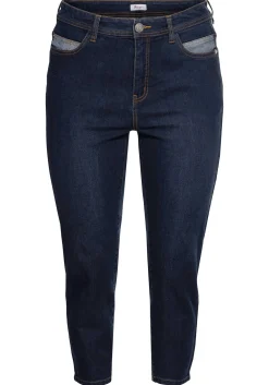 Skinny Jeans in 7/8-Länge, mit Stickerei vorn<sheego New