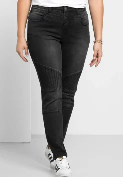 Skinny Power-Stretch-Jeans im Biker-Look<sheego Clearance