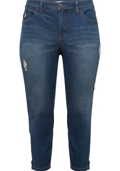 Slim Fit Jeans in 7/8-Länge mit Destroyed-Effekten<sheego Hot