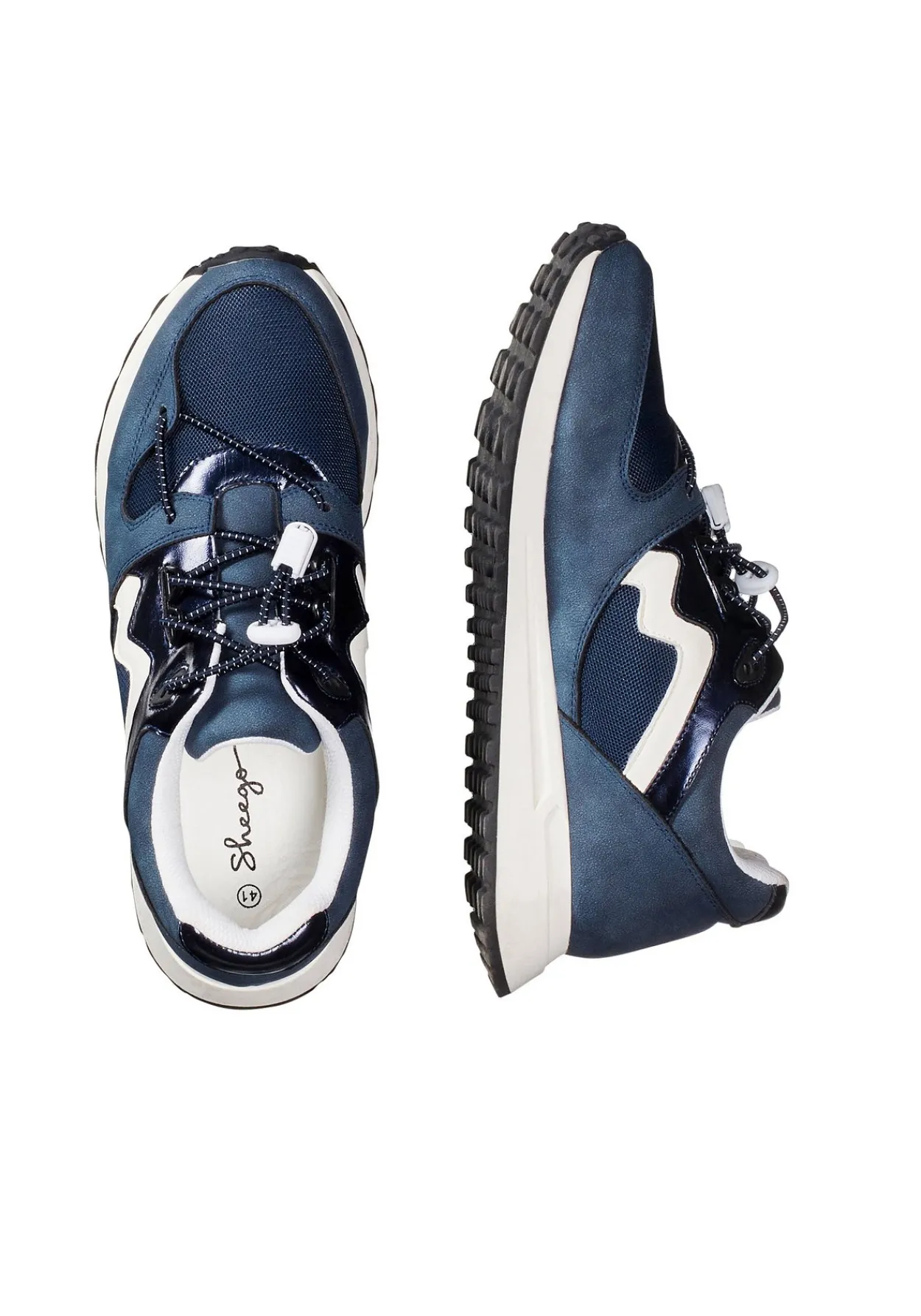 Sneaker mit Details in Glanz- und Veloursoptik<sheego Fashion