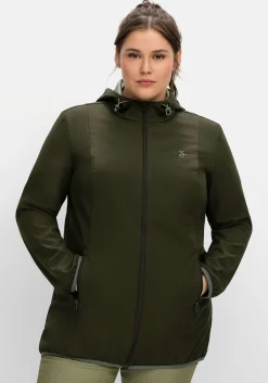 Softshelljacke mit Kapuze und Kontrastdetails<sheego Sale