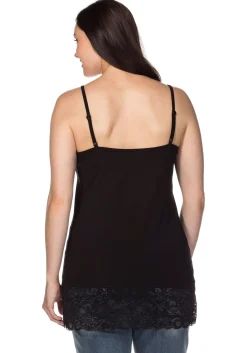 Spaghetti-Top mit breitem Spitzensaum<sheego Fashion