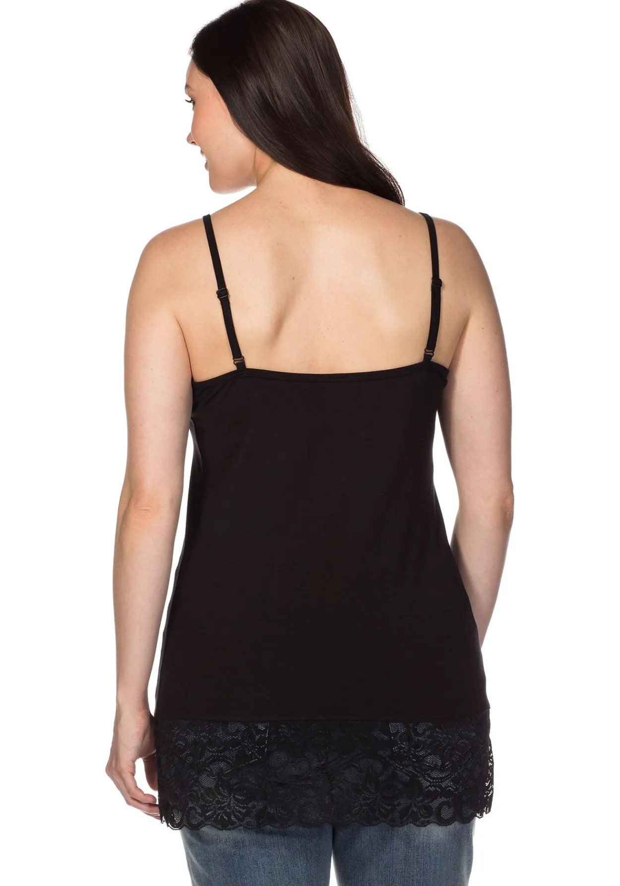 Spaghetti-Top mit breitem Spitzensaum<sheego Fashion