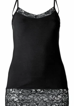 Spaghetti-Top mit breitem Spitzensaum<sheego Fashion
