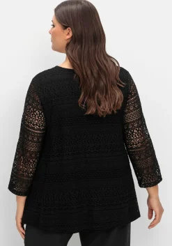 Spitzenshirt in A-Linie und 3/4-Arm<sheego Best