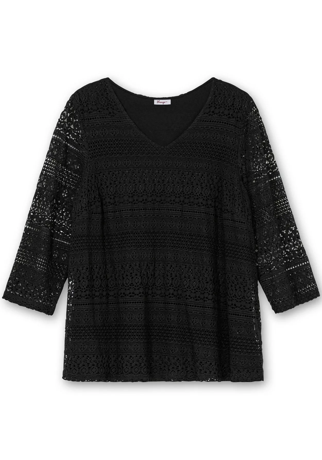 Spitzenshirt in A-Linie und 3/4-Arm<sheego Best
