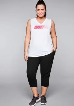 Sporthose in 3/4-Länge mit Bündchen, aus Sweat<sheego Fashion