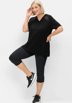 Sportshirt mit Mesh-Einsätzen auf der Schulter<sheego Discount