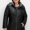 Steppjacke mit Kapuze und Flanell-Details<sheego Hot