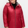 Steppjacke mit Kapuze und Flanell-Details<sheego Outlet