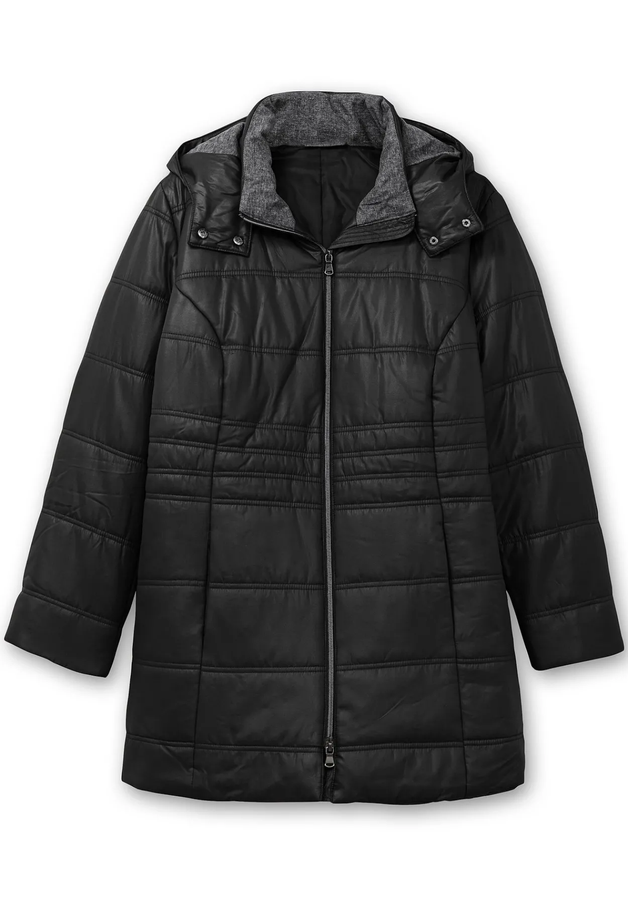 Steppjacke mit Kapuze und Flanell-Details<sheego Hot