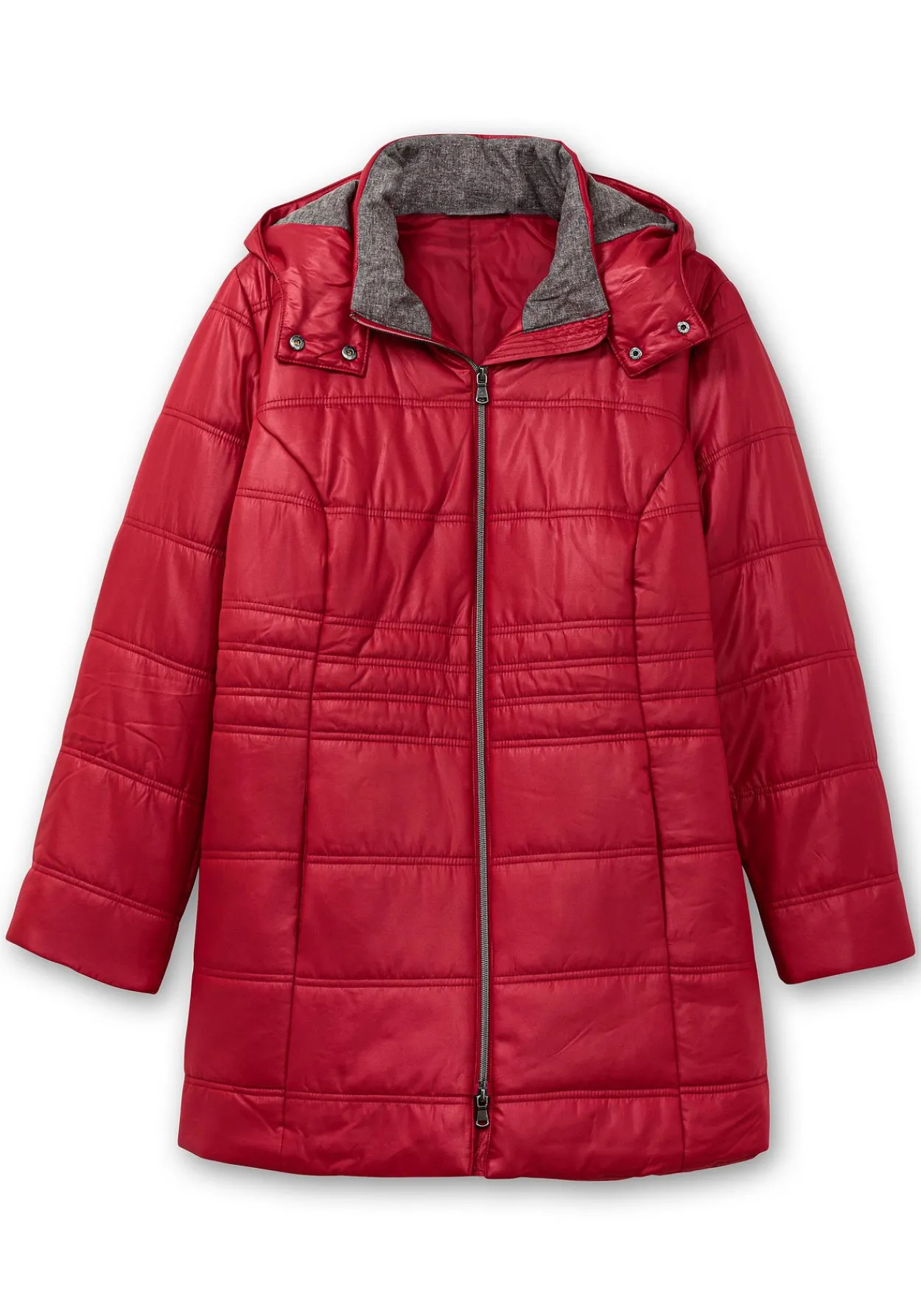 Steppjacke mit Kapuze und Flanell-Details<sheego Outlet
