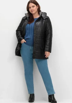 Steppjacke mit Kapuze und Flanell-Details<sheego Hot