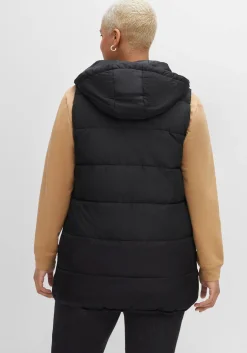 Steppweste in A-Linie, mit Kapuze und 2-Wege-Zipper<sheego Online