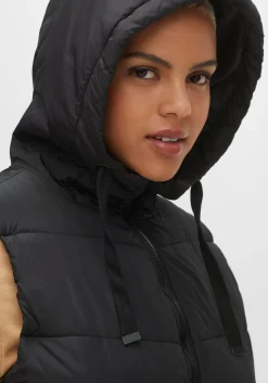 Steppweste in A-Linie, mit Kapuze und 2-Wege-Zipper<sheego Online
