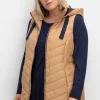 Steppweste mit Kapuze und Kontrastdetails<sheego Online