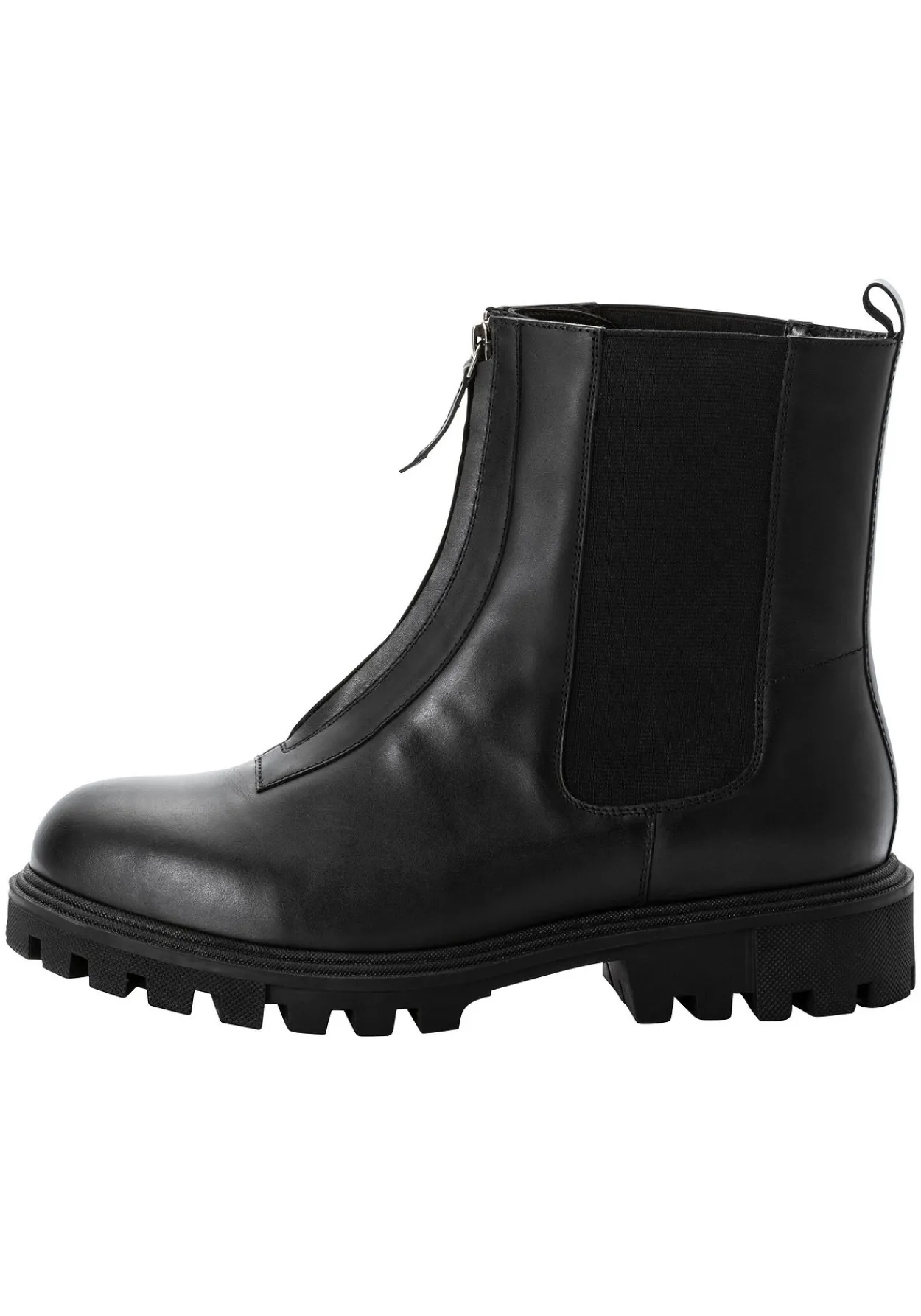 Stiefelette aus Leder, mit Reißverschluss vorn<sheego Outlet