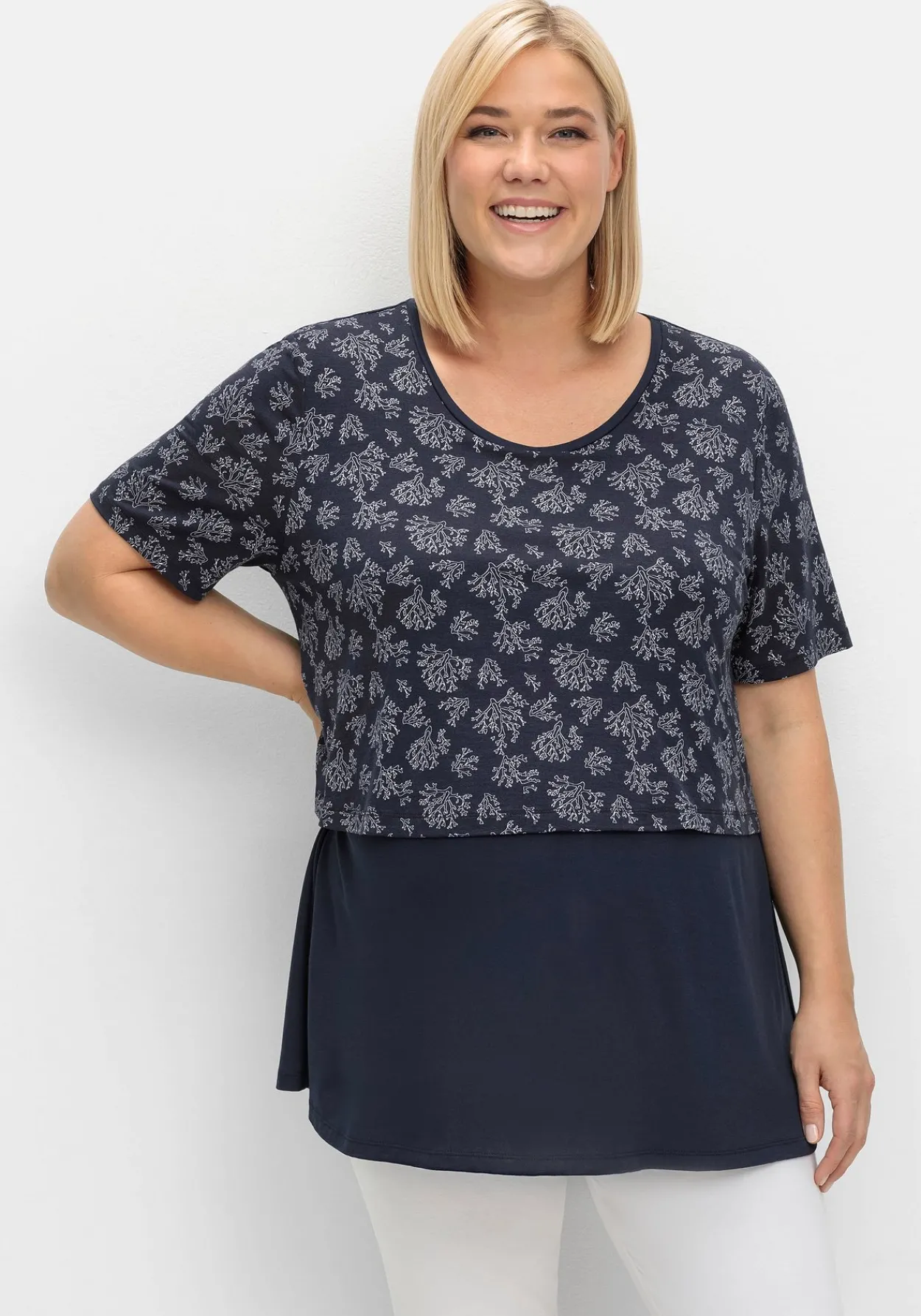 Stillshirt in Lagenoptik, aus Viskosejersey<sheego Best