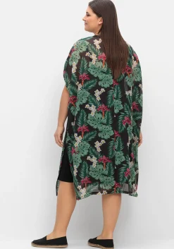 Strandset aus Jerseykleid und offenem Kaftan<sheego Hot