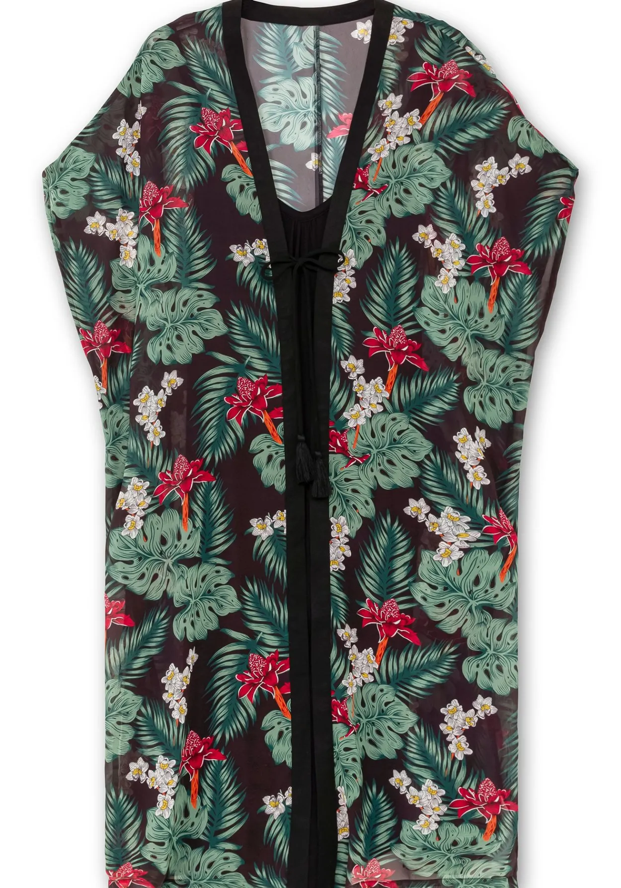Strandset aus Jerseykleid und offenem Kaftan<sheego Hot