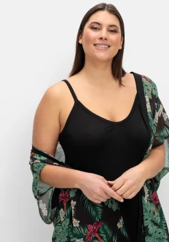 Strandset aus Jerseykleid und offenem Kaftan<sheego Hot
