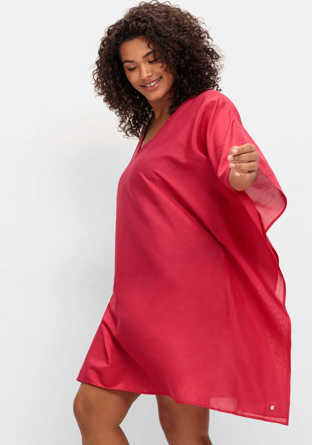 Strandtunika im Poncho-Schnitt, leicht transparent<sheego Sale