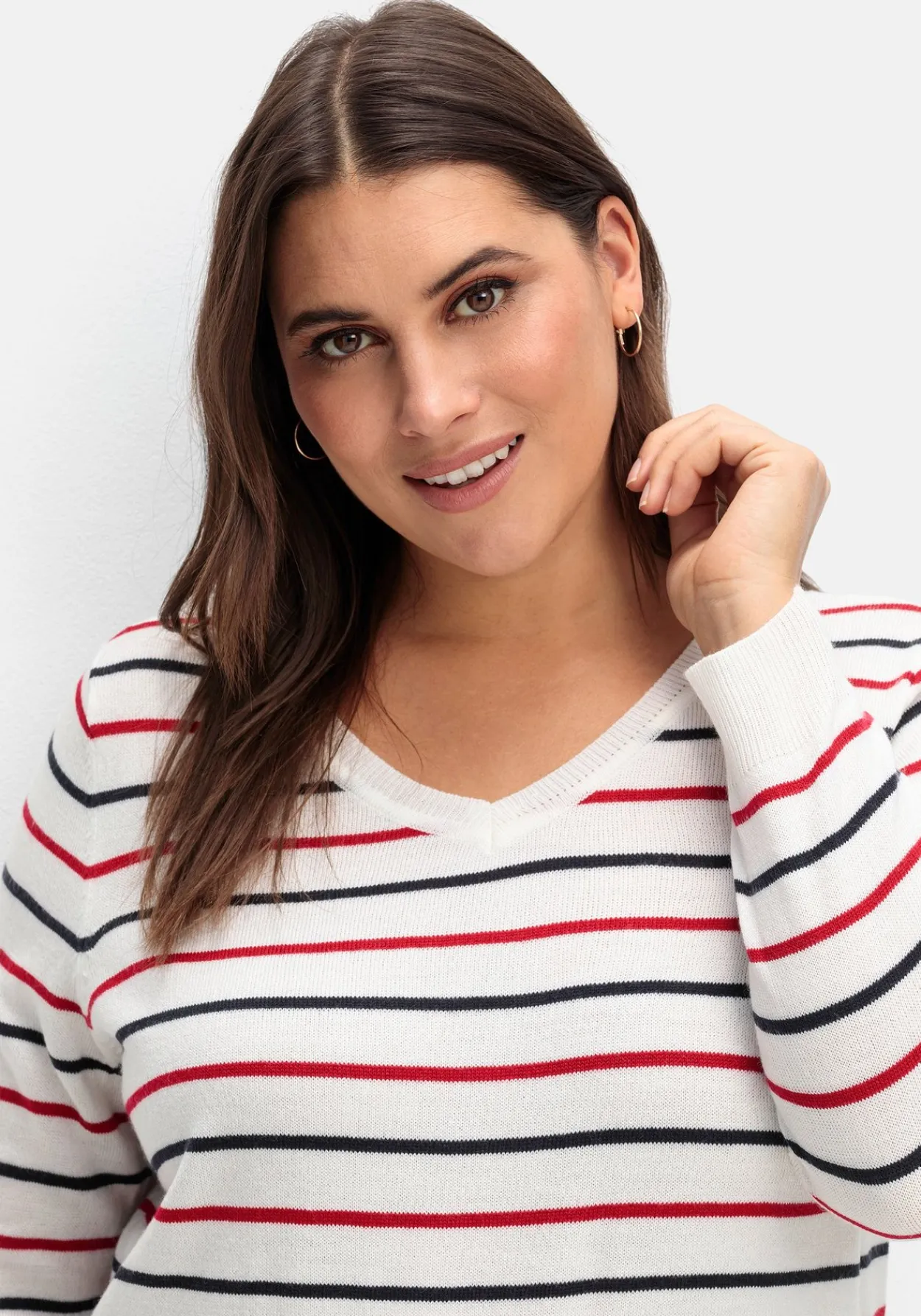 Streifen-Pullover mit Ripp-Abschlüssen<sheego New