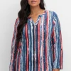 Streifenshirt im Batik-Look, mit Krempelärmeln<sheego Hot