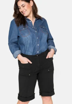 Stretch-Bermudas mit aufgesetzten Taschen und Patten<sheego Best