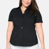 Stretch-Bluse mit kurzem Arm, leicht tailliert<sheego New