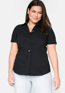 Stretch-Bluse mit kurzem Arm, leicht tailliert<sheego New