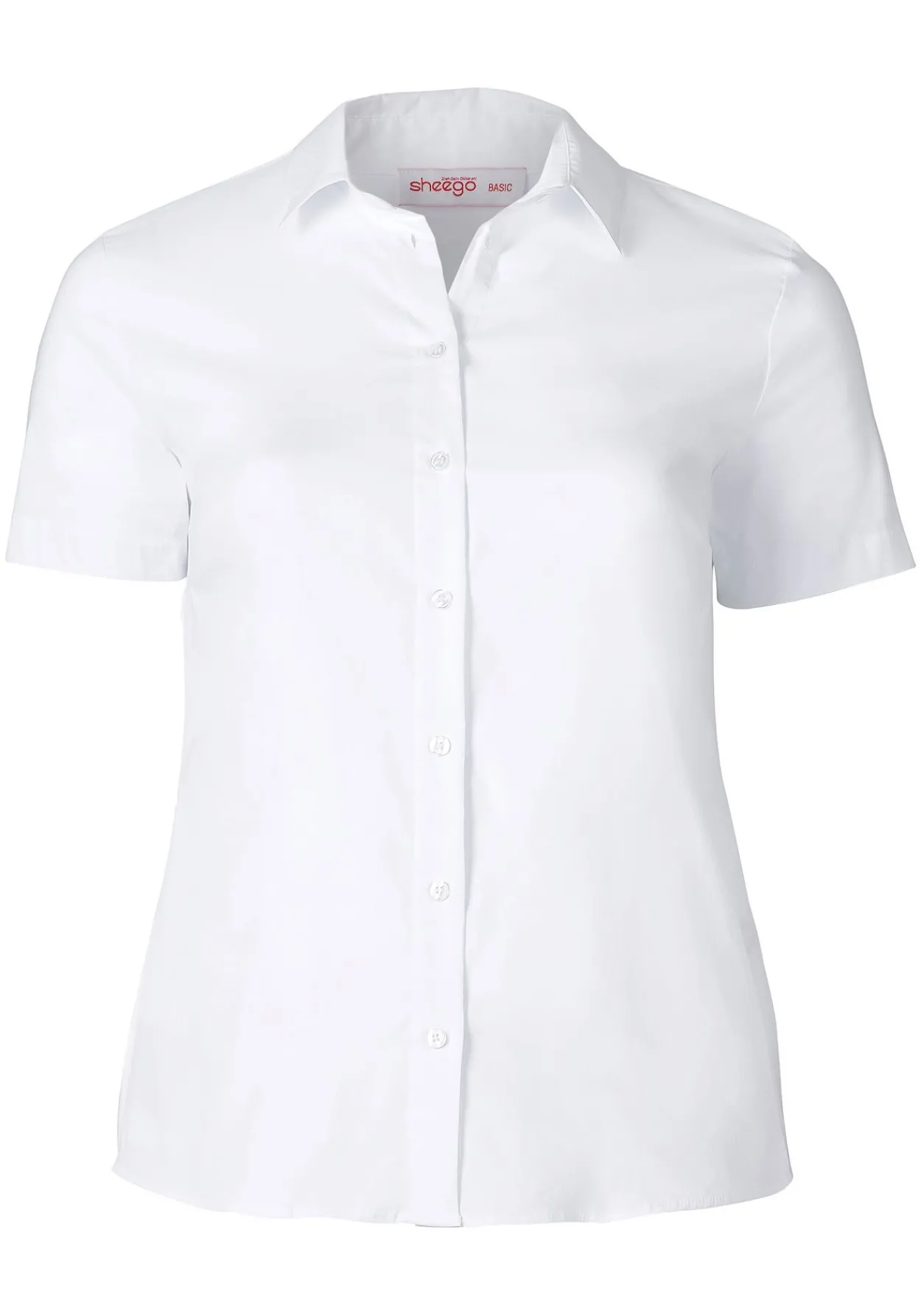 Stretch-Bluse mit kurzem Arm, leicht tailliert<sheego Hot