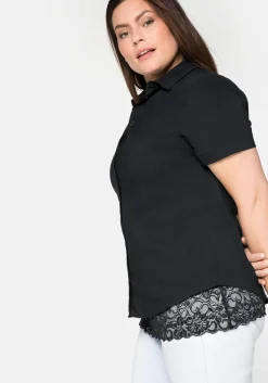 Stretch-Bluse mit kurzem Arm, leicht tailliert<sheego New