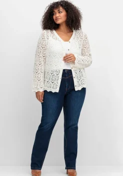 Strickjacke aus transparenter Häkelspitze<sheego by Joe Browns Discount