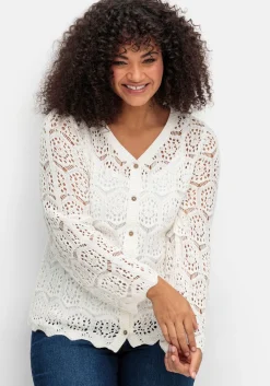 Strickjacke aus transparenter Häkelspitze<sheego by Joe Browns Discount