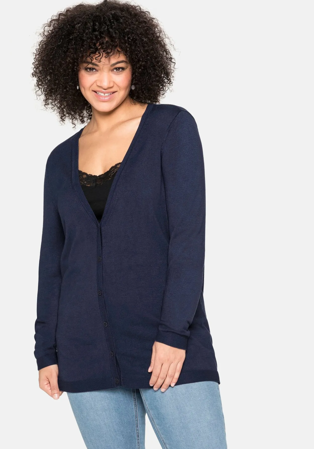 Strickjacke aus Viskose, mit tiefem V-Ausschnitt<sheego Hot