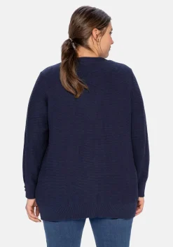 Strickjacke im Linksstrick, offene Form<sheego Fashion