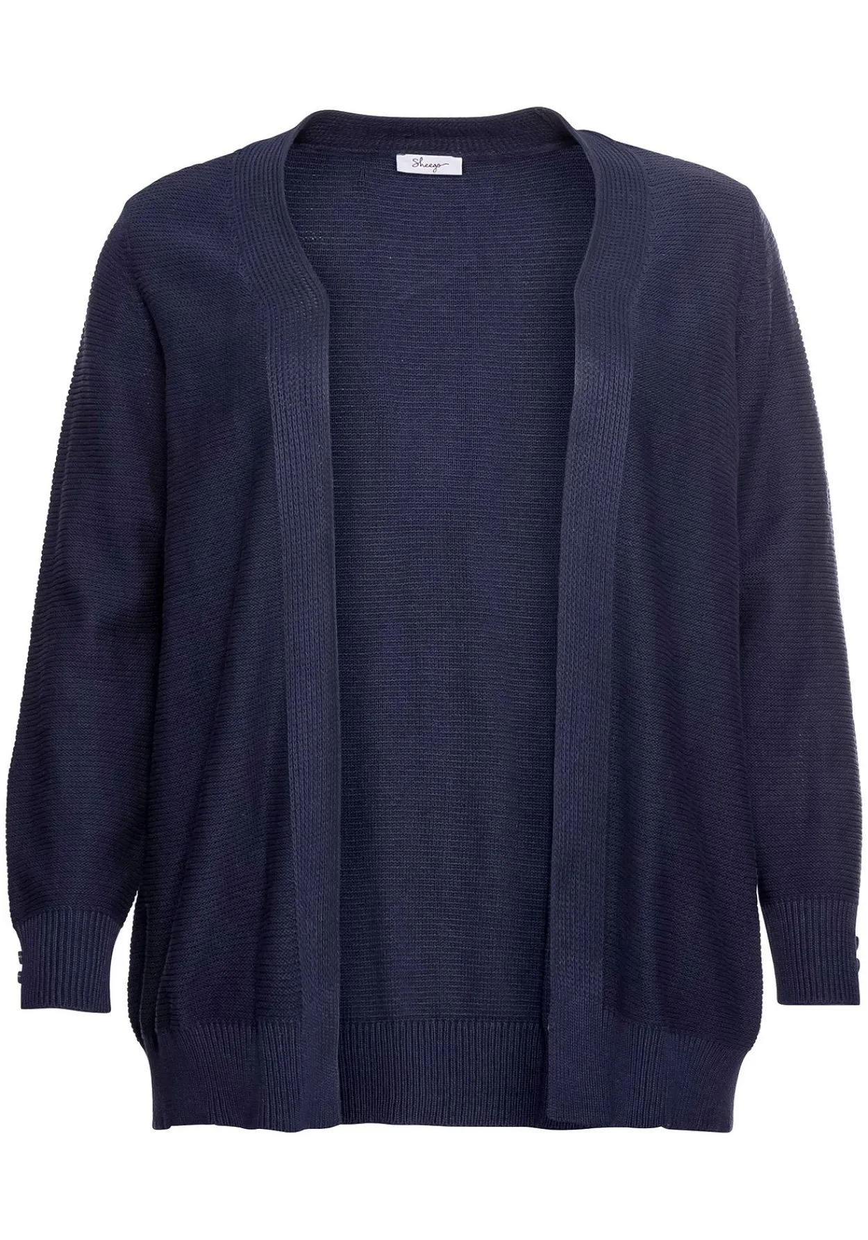 Strickjacke im Linksstrick, offene Form<sheego Fashion
