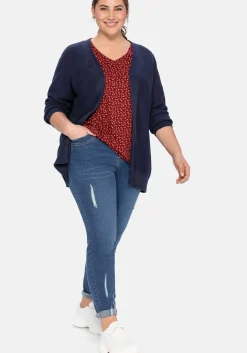 Strickjacke im Linksstrick, offene Form<sheego Fashion