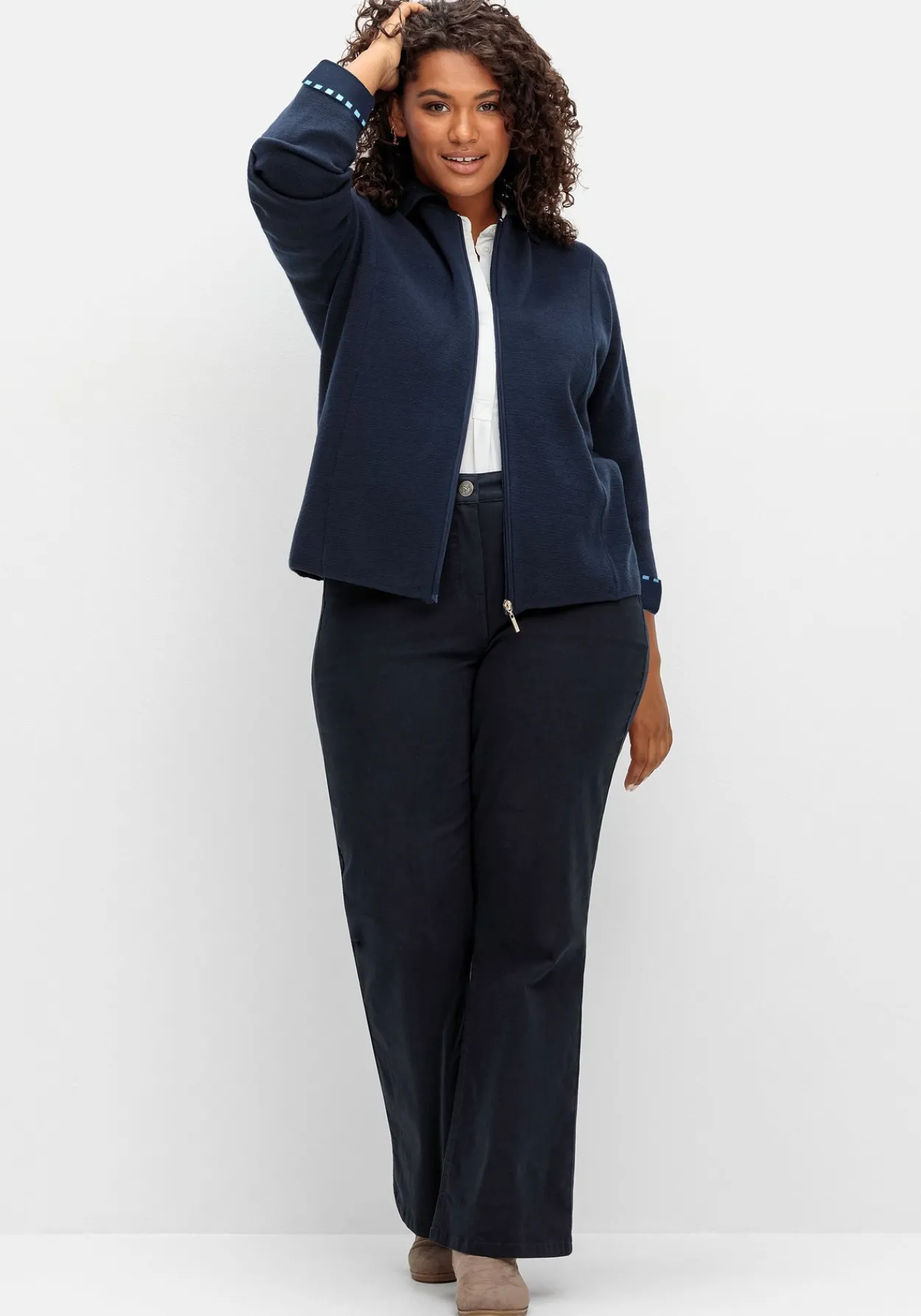 Strickjacke in Blousonform, aus Milanostrick<sheego Clearance