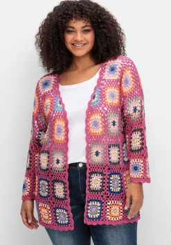 Strickjacke in Häkeloptik, mit Crochet-Muster<sheego by Joe Browns Fashion