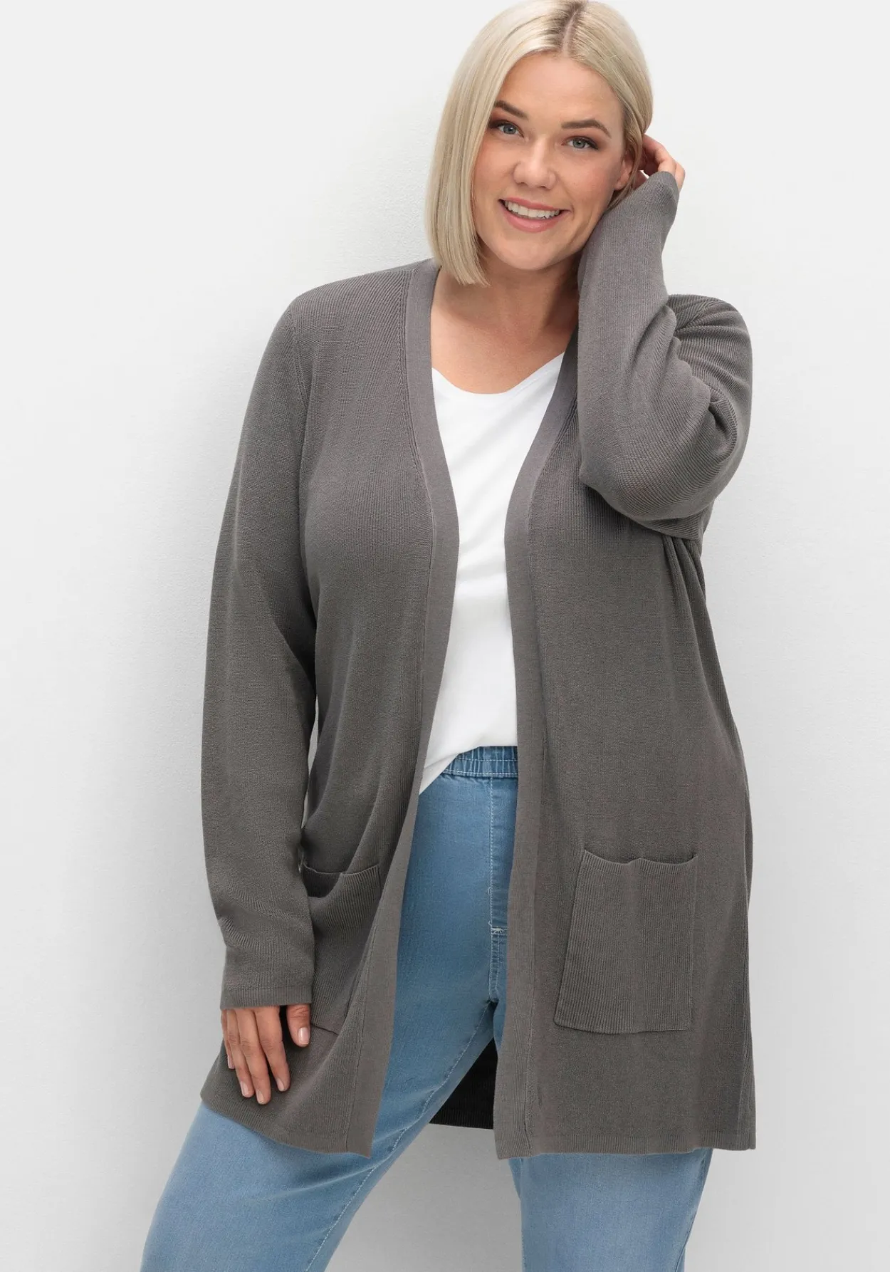 Strickjacke in verschlussloser Form, mit Taschen<sheego Best