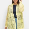 Strickjacke mit Ajourmuster, in offener Form<sheego Fashion