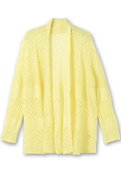 Strickjacke mit Ajourmuster, in offener Form<sheego Fashion